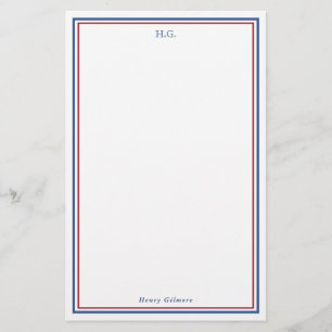 Papeterie Monogramme bleu marine Bourgogne