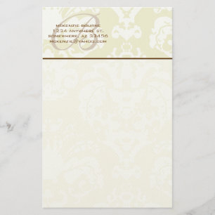 Papeterie Monogramme Brown Green & Creme