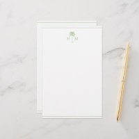 Monogramme d'arbre de palmier vert et blanc Palmet