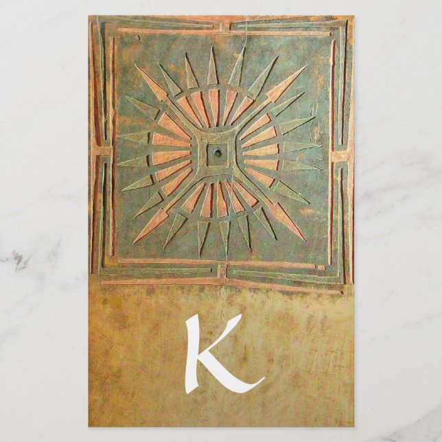 Papeterie MONOGRAMME DE L'ÉTOILE DU MATIN, vert, jaune brun  (Devant)