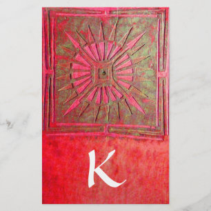 Papeterie MONOGRAMME DE L'ÉTOILE DU MATIN, vert rouge blanc