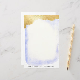 Papeterie Monogramme d'huile d'or transparent Blue Faux
