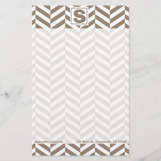 Papeterie Monogramme d'os de cerf blanc tan