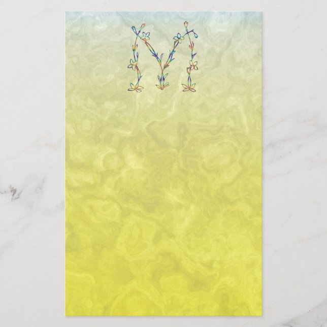 PAPETERIE MONOGRAMME FLORAL M (Devant)