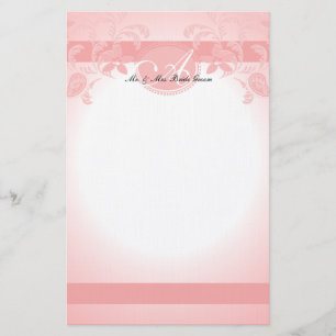 Papeterie Monogramme floral rose