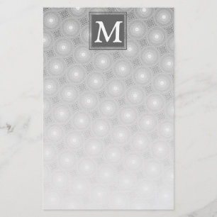 Papeterie Monogramme gris cercles motif