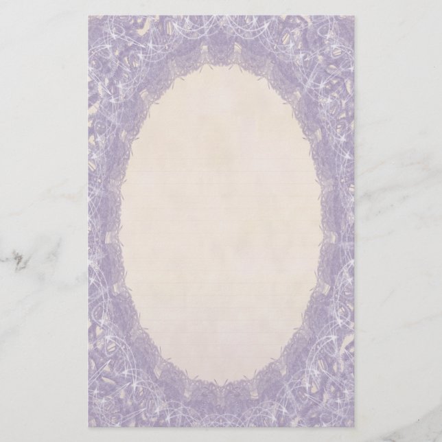 Papeterie Monogramme Linné Purple I Mariage Dentelle Papier  (Devant)