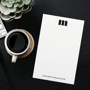 Papeterie Monogramme noir uni minimal moderne