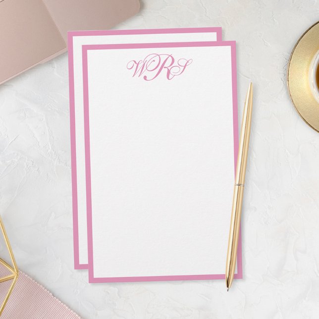 Papeterie Monogramme Rose Classique (Créateur téléchargé)