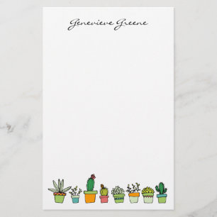Papeterie Monogramme Succulente Illustrée