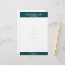 Monogramme Turquoise Moderne Élégante Entreprise