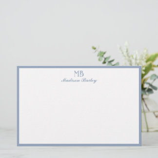 Papeterie Monogramme Typographie décorative | Dusty Blue