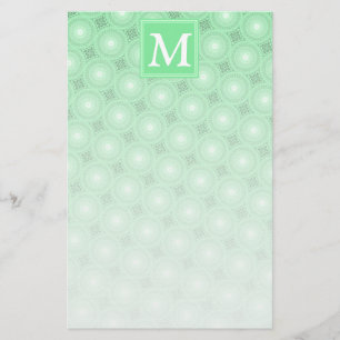Papeterie Monogramme vert ressort cercles motif