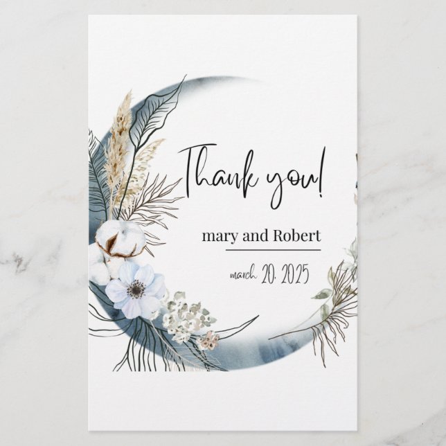Papeterie Montrer Gratitude et Appréciation avec un Merci (Devant)