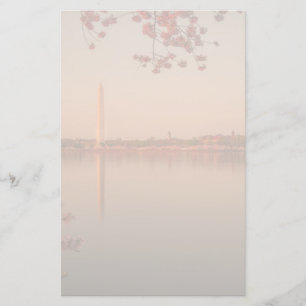 Papeterie Monument de Washington Sakura au coucher du soleil