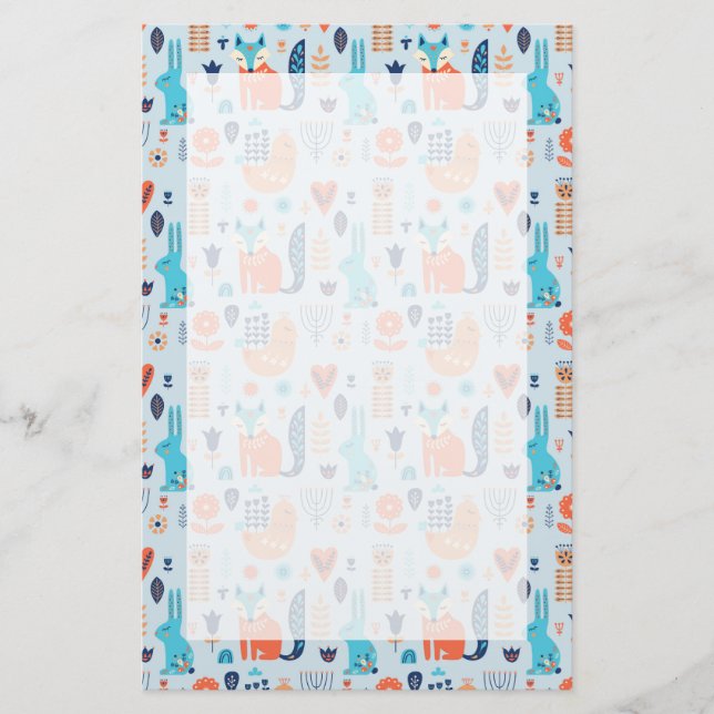 Papeterie Motif animalier de Folk Art Woodland (Devant)