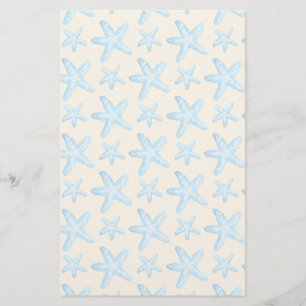 Papeterie Motif bleu d'étoiles de mer d'aquarelle