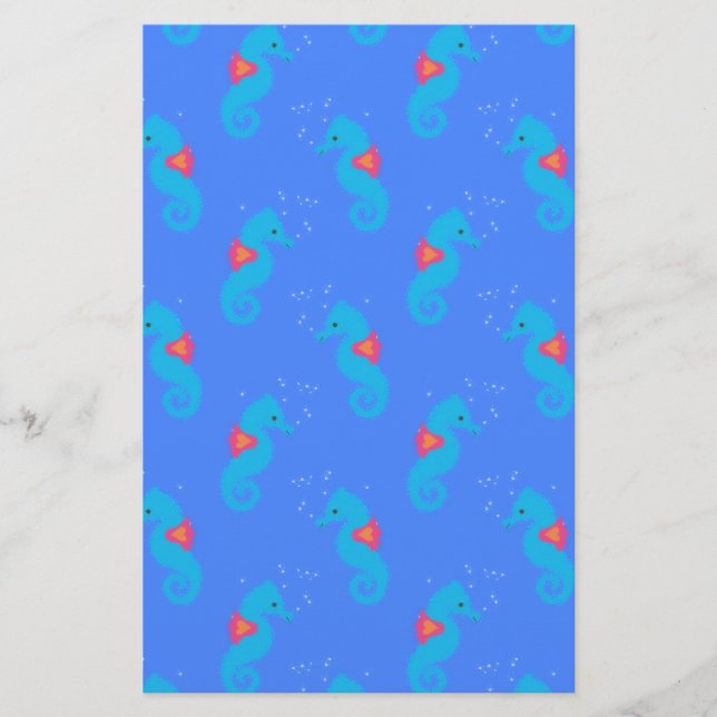 Papeterie Motif Blue Seahorse (Devant)