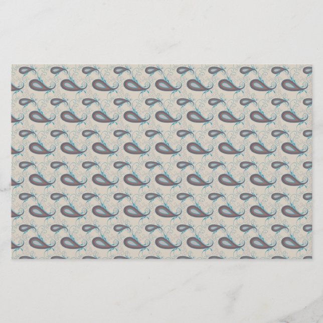 Papeterie Motif Champagne Paisley (Devant)