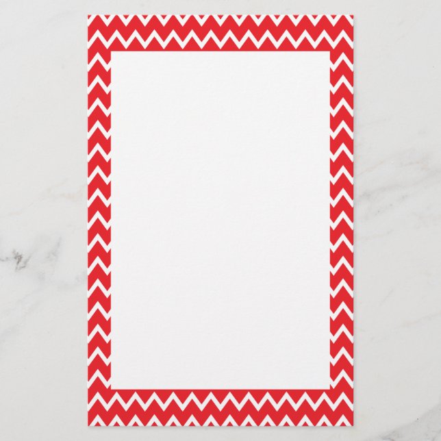 Papeterie Motif Chevron rouge et blanc (Devant)
