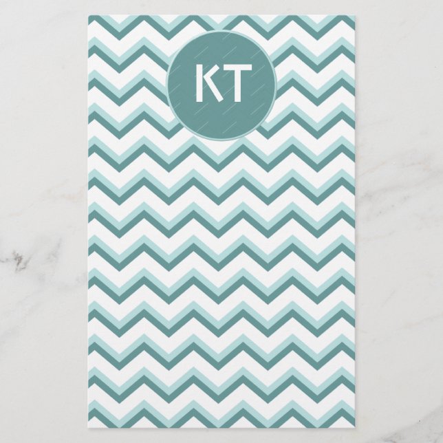 Papeterie Motif Chevron ZigZag dans Mint Green (Devant)