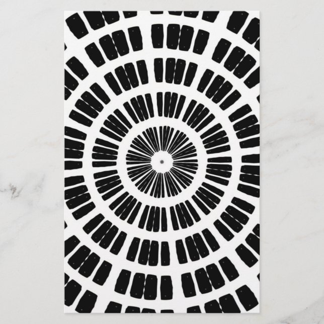 Papeterie motif concentrique abstrait (Devant)