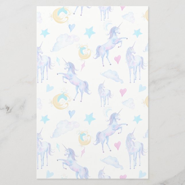 Papeterie Motif d'aquarelle magique Unicorn Design Imaginair (Devant)