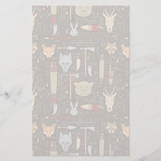 Papeterie Motif de chasse ethnique (Devant)