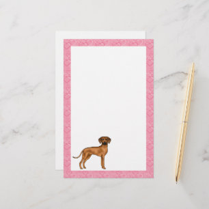 Papeterie Motif de cœur d'amour de chien Rhodesian Ridgeback