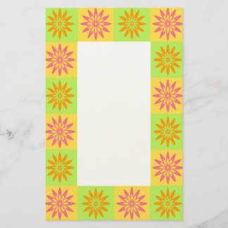 Papeterie Motif de fleurs orange rose