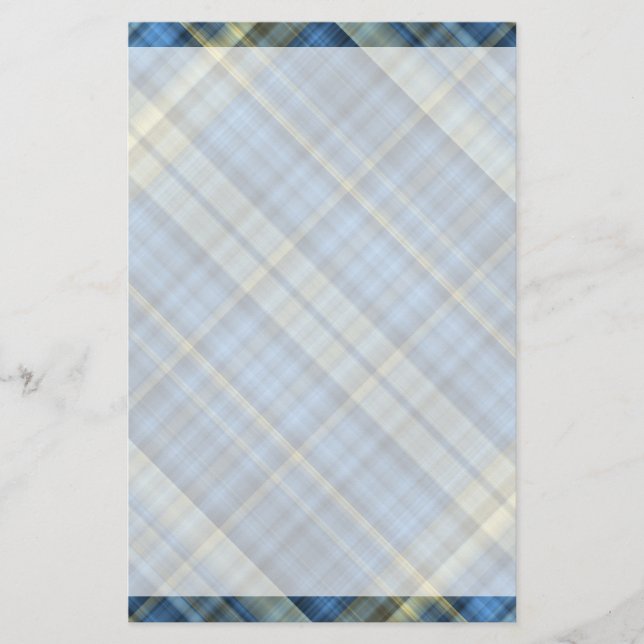 Papeterie motif de plaid bleu et jaune (Devant)