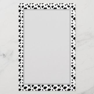 Papeterie Motif de points de vache Poster de animal noir et