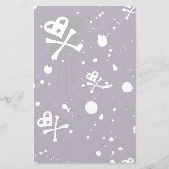 Papeterie Motif d'Emo de couleur foncée avec la peinture (Devant)