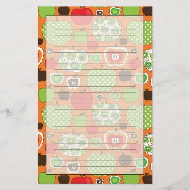 Papeterie Motif d'illustration de pomme mignonne (Devant)