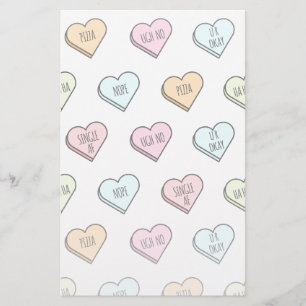 Papeterie Motif du Coeur de bonbons de Valentine Sarcastique