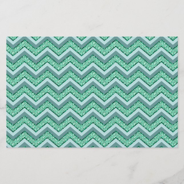Papeterie Motif Emerald Chevron à facettes (Devant)