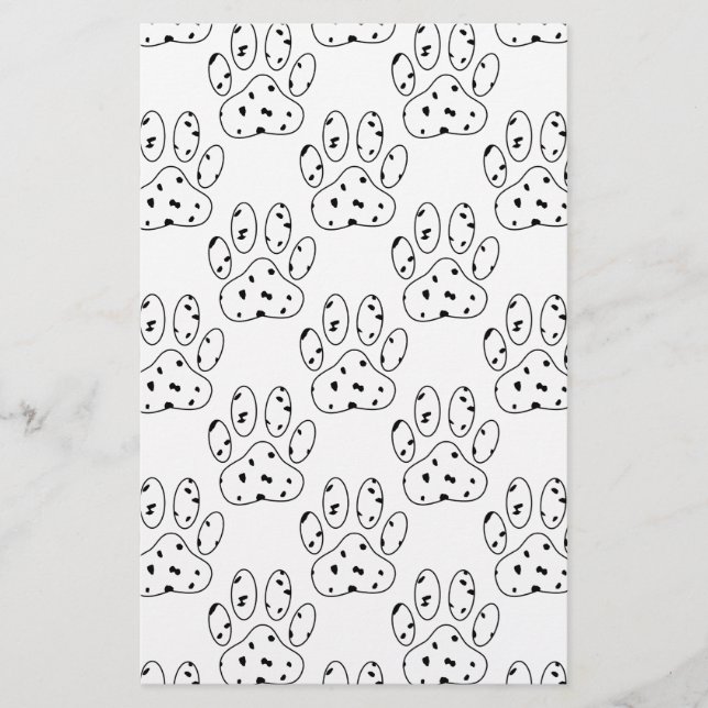 Papeterie Motif Empreinte de patte dalmate (Devant)