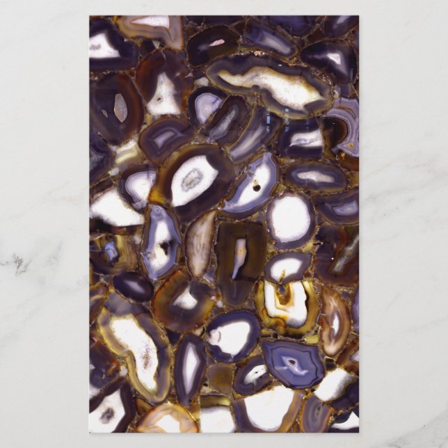 Papeterie Motif en pierre blanche Brown violet (Devant)