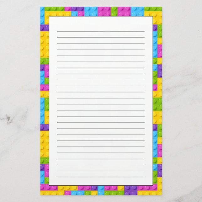 Papeterie Motif en plastique de blocs de construction (Devant)