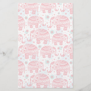 Papeterie Motif ethnique rouge d'éléphant