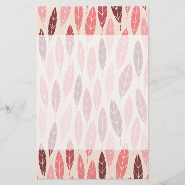 Papeterie Motif feuille rose et rouge mou (Devant)