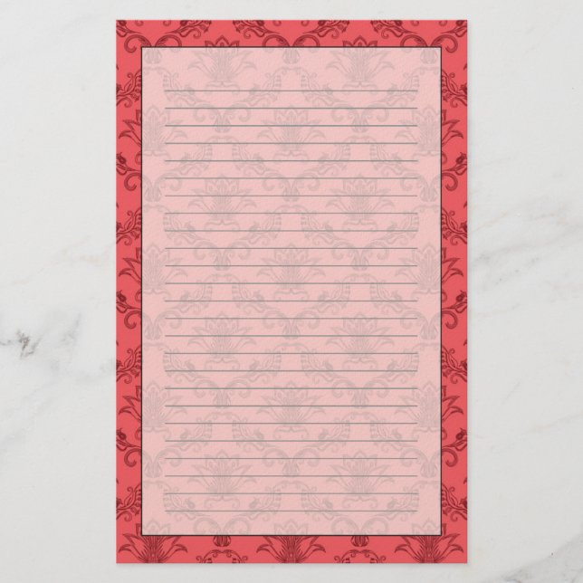 Papeterie Motif floral damassé (Devant)
