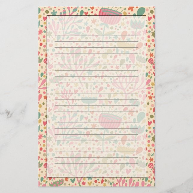 Papeterie Motif floral lumineux (Devant)