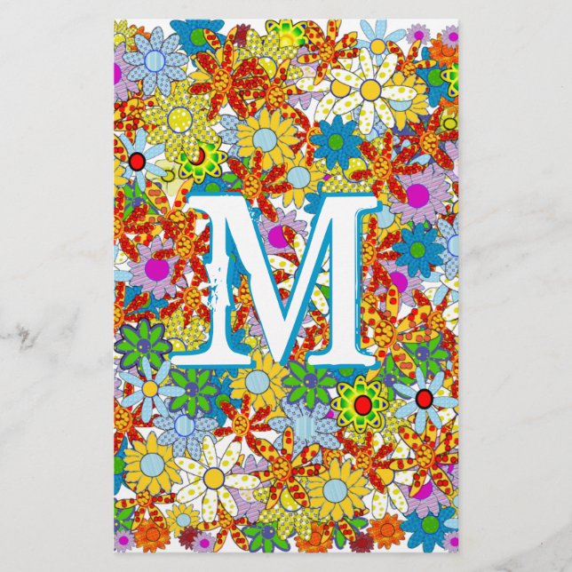 Papeterie Motif floral moderne Couleurs vives (Devant)