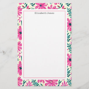 Papeterie Motif floral rose