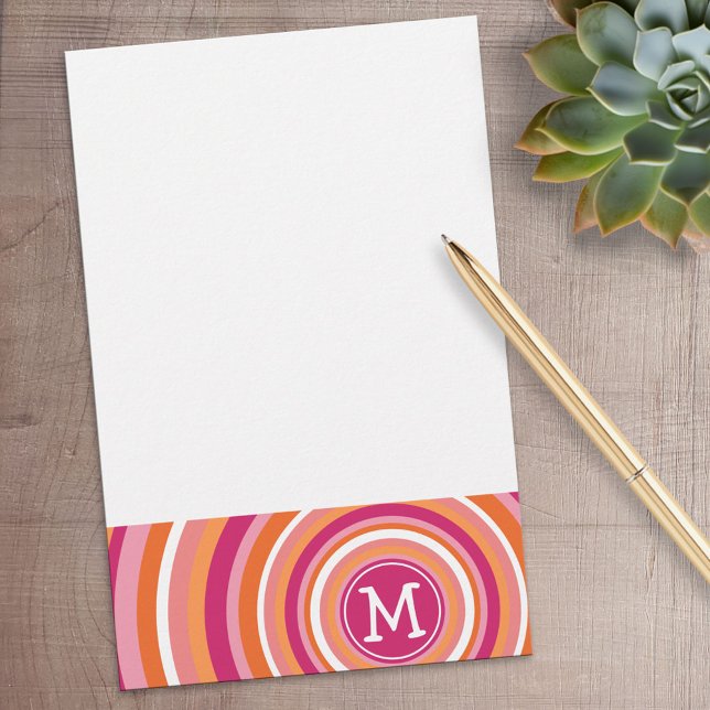 Papeterie Motif Funky Circle avec Monogramme (Personalized Stationery)