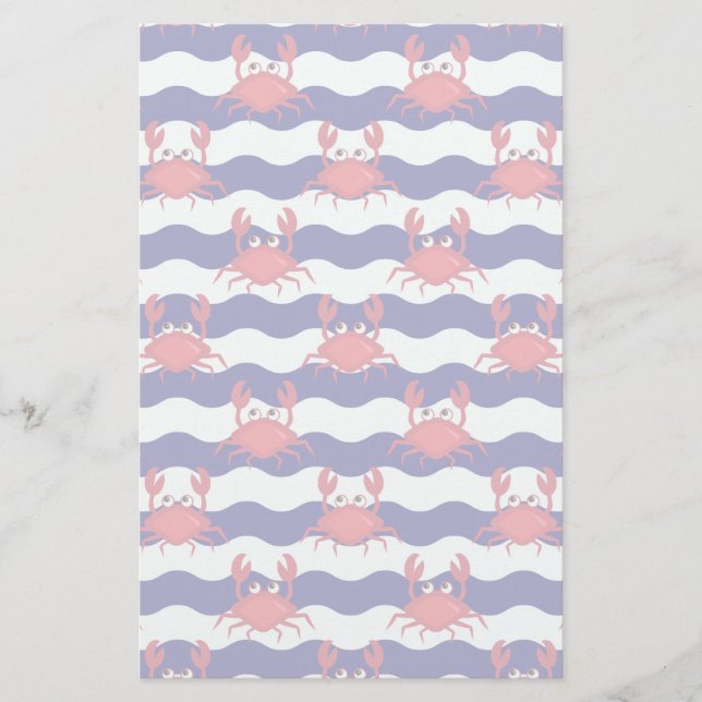 Papeterie Motif heureux de crabes (Devant)