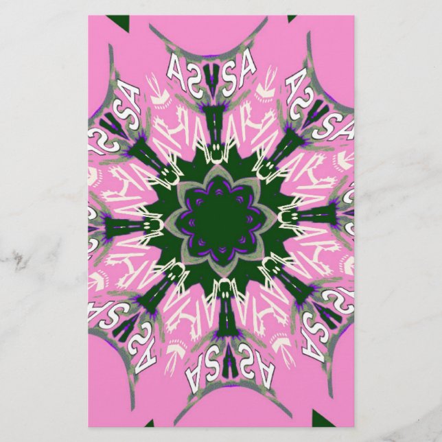 Papeterie Motif Motif Monogramme noir et rose joli (Devant)