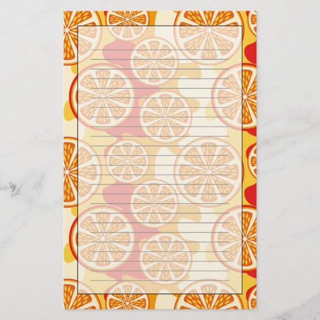 Papeterie Motif orange (Devant)