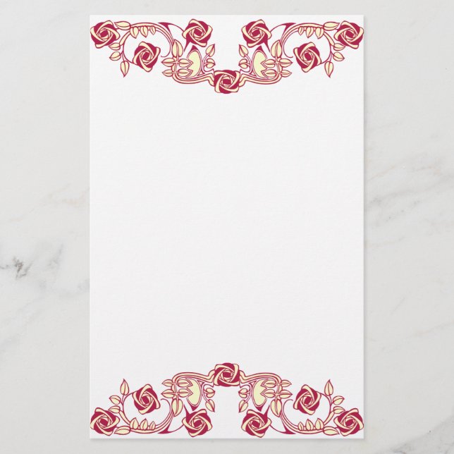 Papeterie Motif rose (Devant)